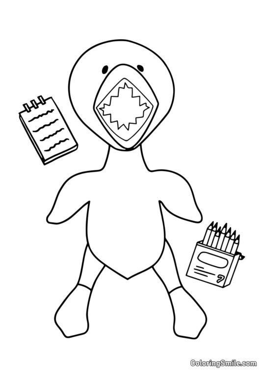 Cleverer Gelber Freund - Ausmalbild