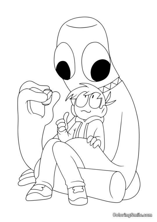 Spieler füttert Grün - Ausmalbild