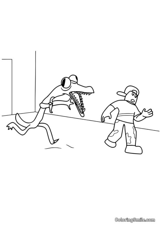 Orange jagt einen Spieler - Ausmalbild