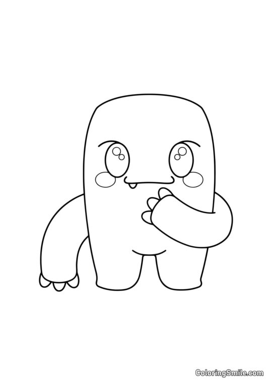 Kawaii Grün von Rainbow Friends - Ausmalbild