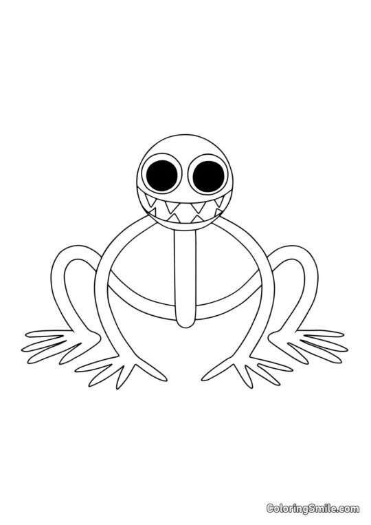 Lila zeigt Zähne - Ausmalbild