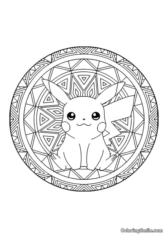 Pikachu Mandala - Ausmalbild