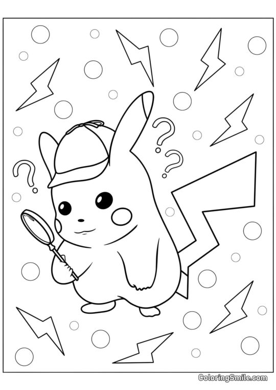 Detektiv Pikachu - Ausmalbild