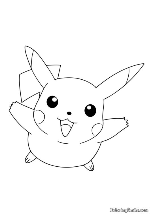 Pikachu streckt sich - Ausmalbild