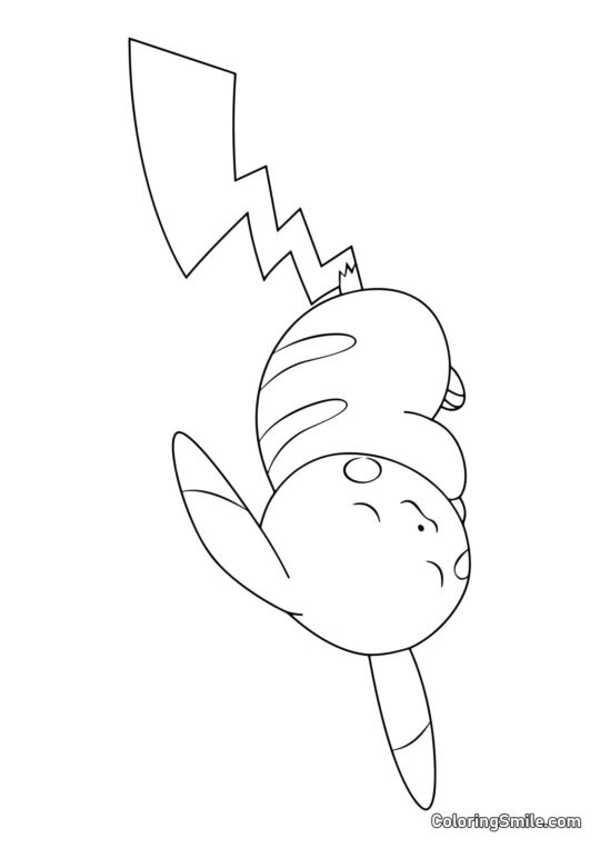 Pikachu süß schlafend - Ausmalbild