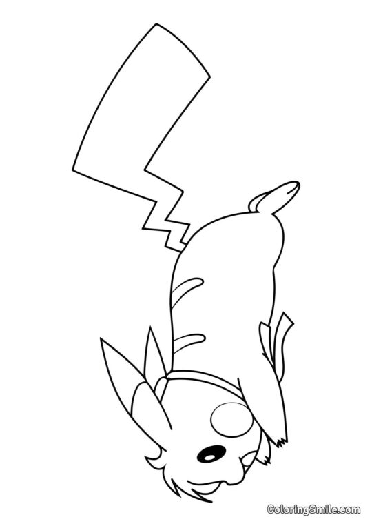 Pikachu, das auf vier Beinen läuft - Ausmalbild