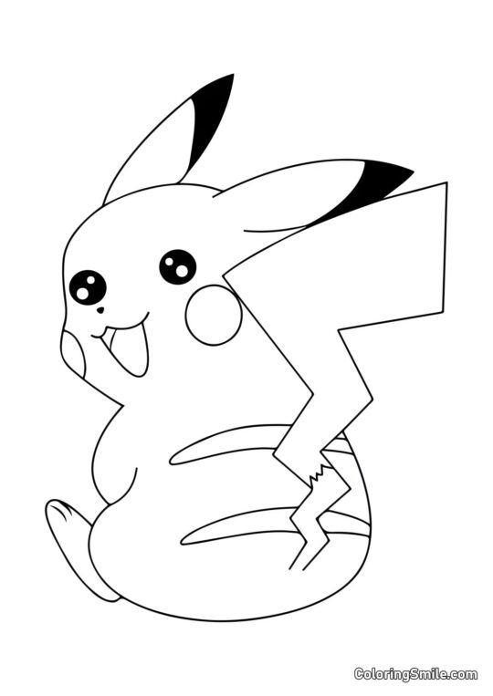 Freudiger Pikachu - Ausmalbild