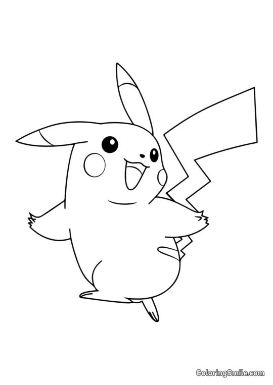 Pikachu hüpft - Ausmalbild
