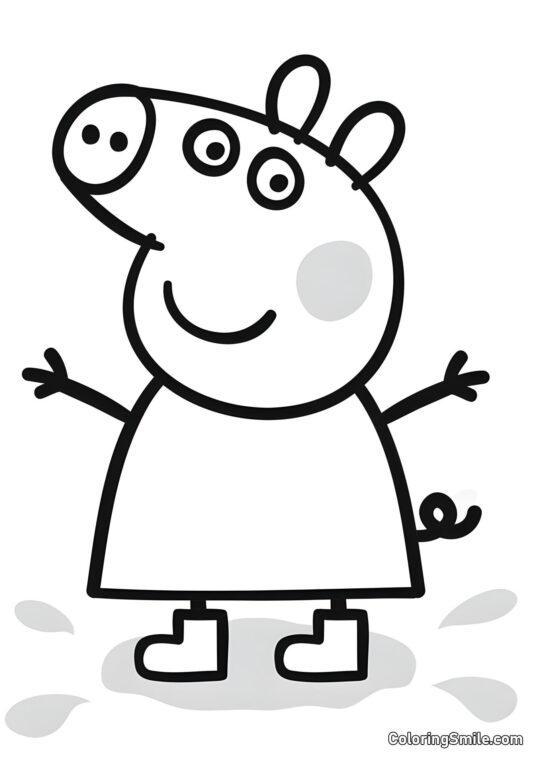 Niedliche Peppa Pig - Ausmalbild