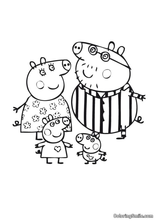 Peppas Familie - Ausmalbild
