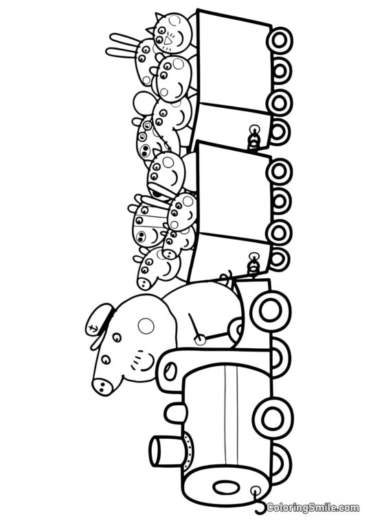 Opa Pigs Zug - Ausmalbild