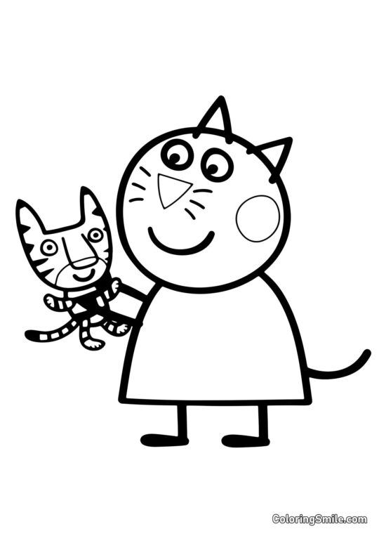 Süßigkeiten Katze - Ausmalbild