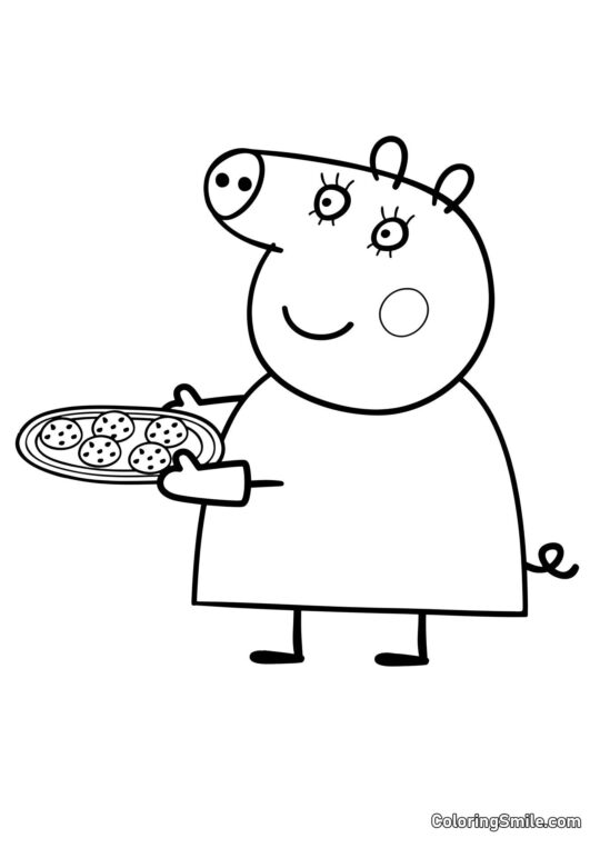 Mama Pig hat Kekse gebacken - Ausmalbild