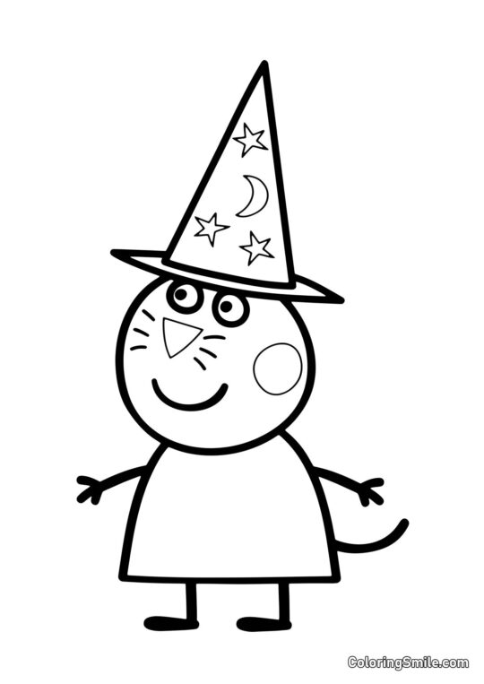 Süßigkeit in einem Hexenhut - Ausmalbild