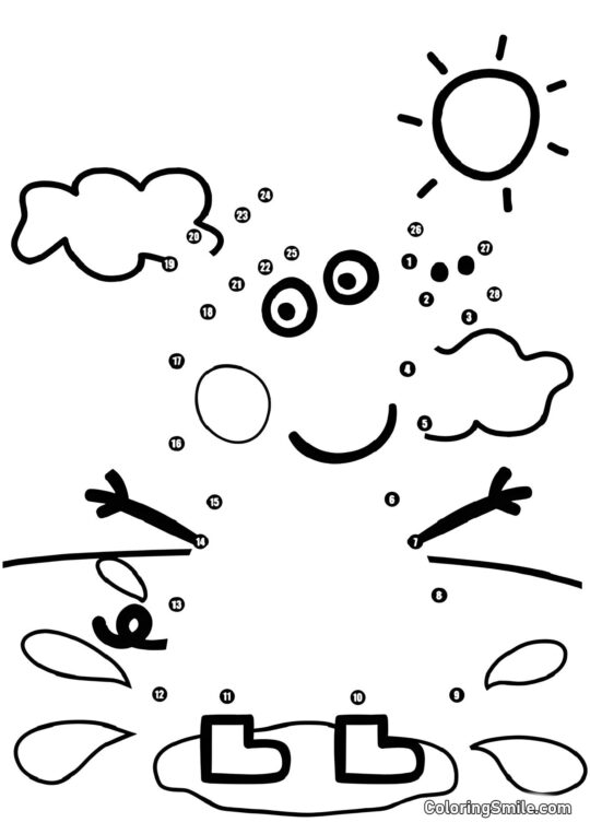 Peppa bei Punkten - Ausmalbild