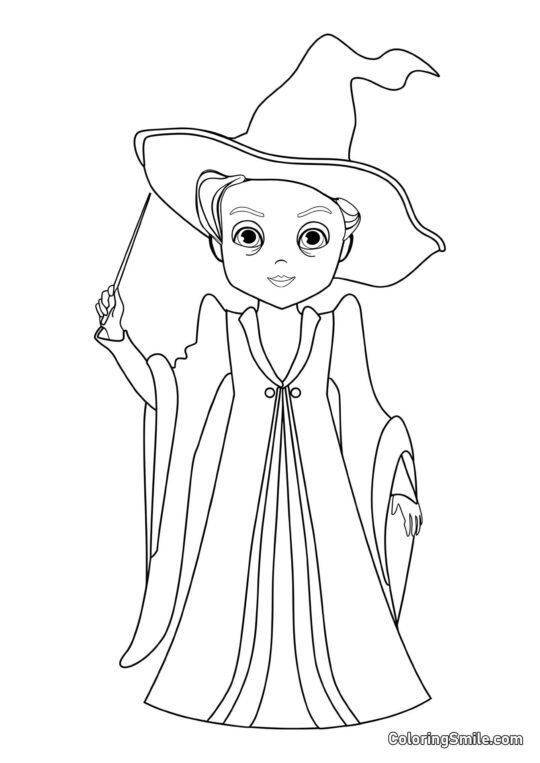 Cartoon Minerva McGonagall - Ausmalbild