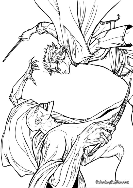 Harry Potter und Voldemort - Ausmalbild