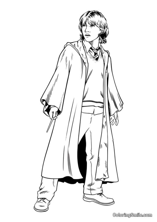 Ron Weasley in voller Höhe - Ausmalbild