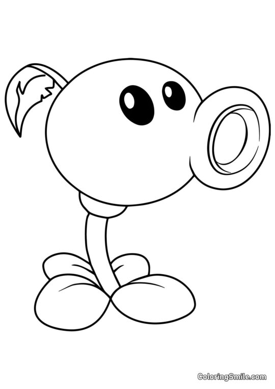 Erbsenschütze aus Plants vs. Zombies - Ausmalbild