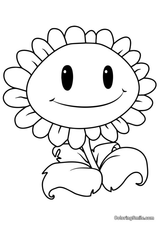 Riesen-Sonnenblume aus Plants vs. Zombies - Ausmalbild