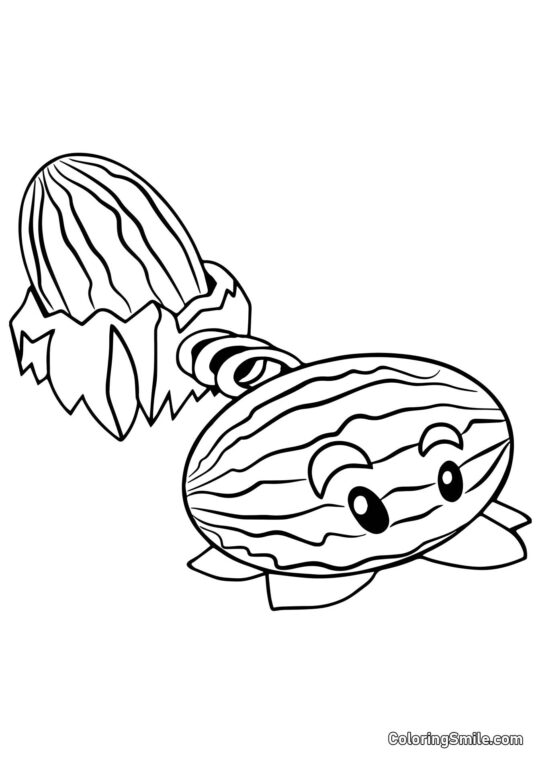 Wintermelone aus Plants vs. Zombies - Ausmalbild