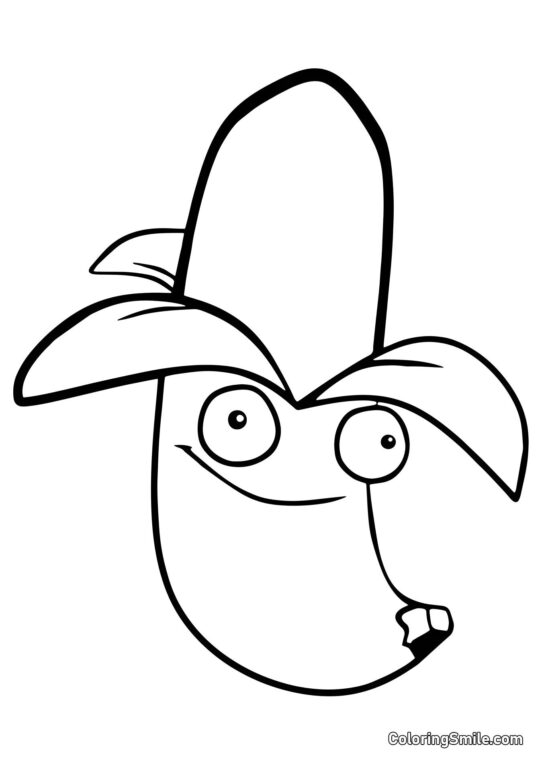 Bananenwerfer aus Plants vs. Zombies - Ausmalbild