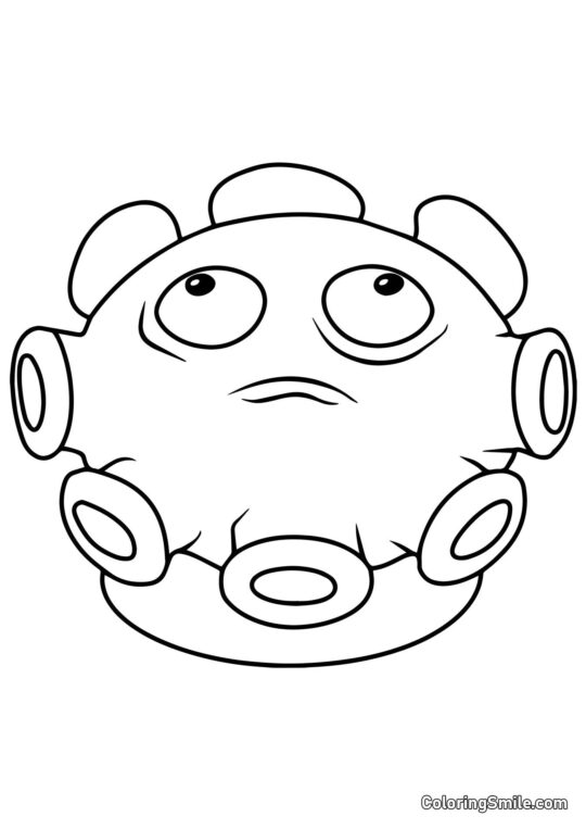 Trauer-Pilz aus Plants vs. Zombies - Ausmalbild