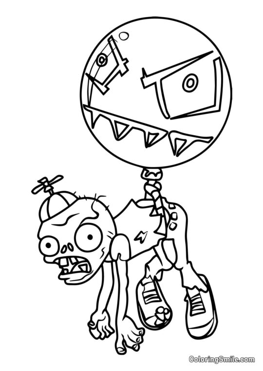 Ballon-Zombie - Ausmalbild