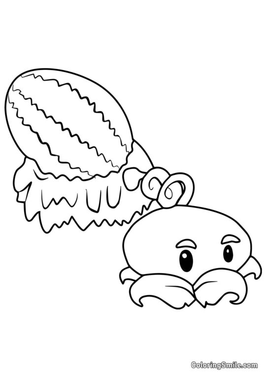 Melonen-Pult aus Plants vs. Zombies - Ausmalbild