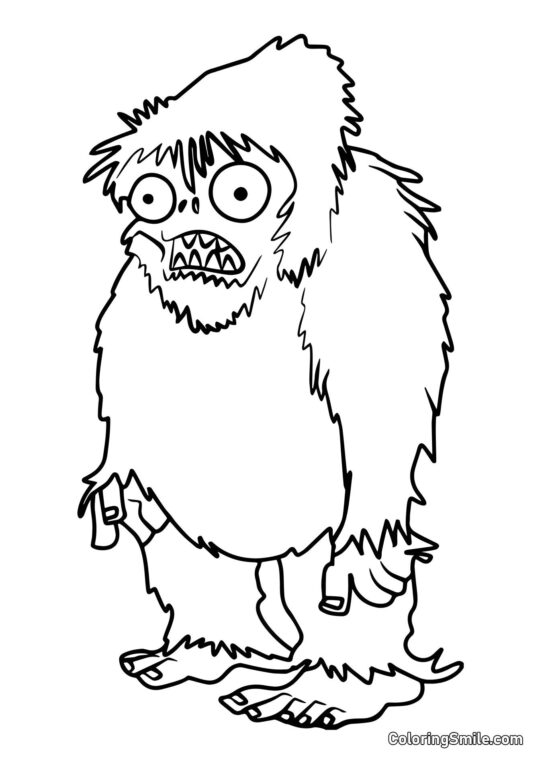 Yeti-Zombie - Ausmalbild