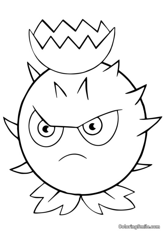 Distel aus Plants vs. Zombies - Ausmalbild