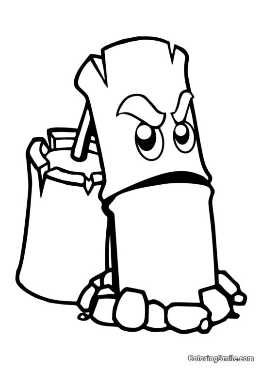 Schießbambus aus Plants vs. Zombies - Ausmalbild