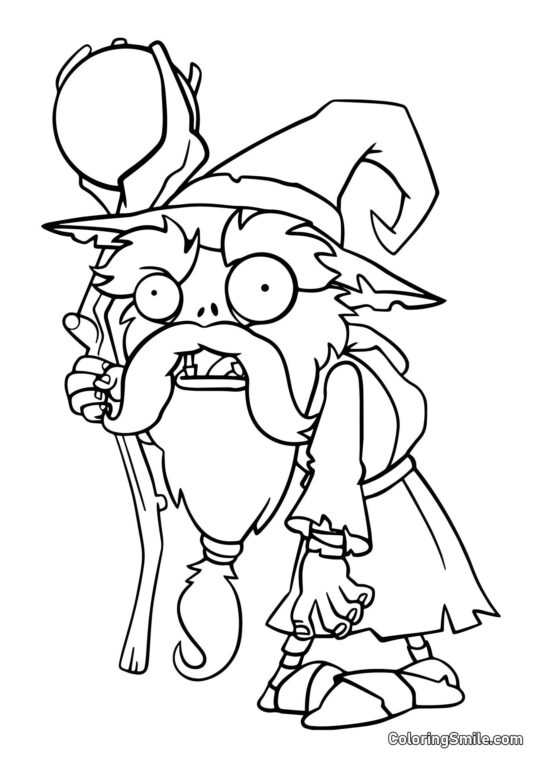 Quasar-Zauberer-Zombie - Ausmalbild