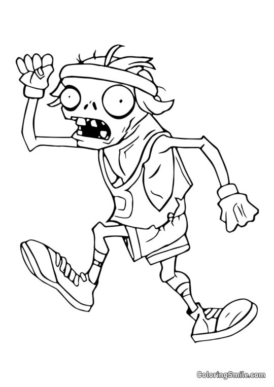Marathon-Zombie - Ausmalbild