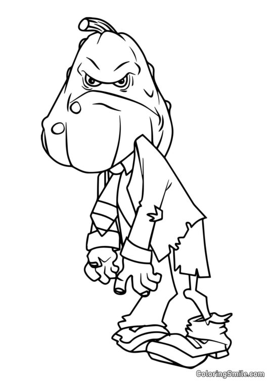 Zucchini-Zombie - Ausmalbild