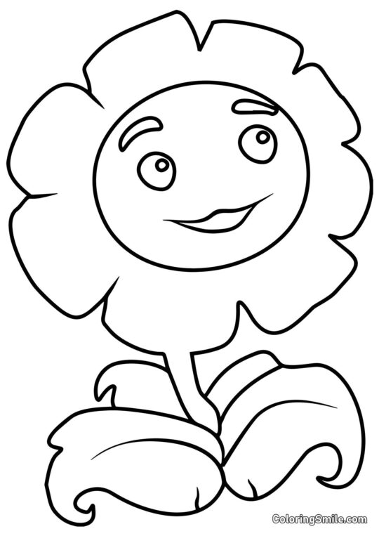 Riesen-Gänseblümchen aus Plants vs. Zombies - Ausmalbild