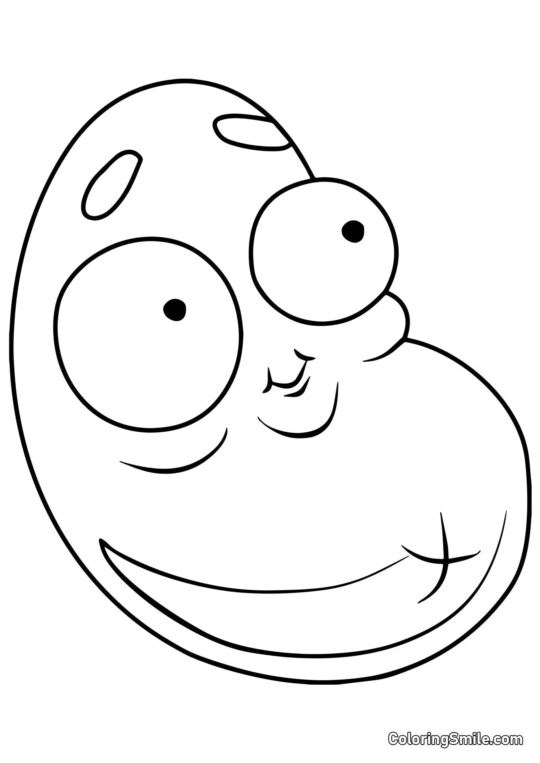 Kaffeebohne aus Plants vs. Zombies - Ausmalbild