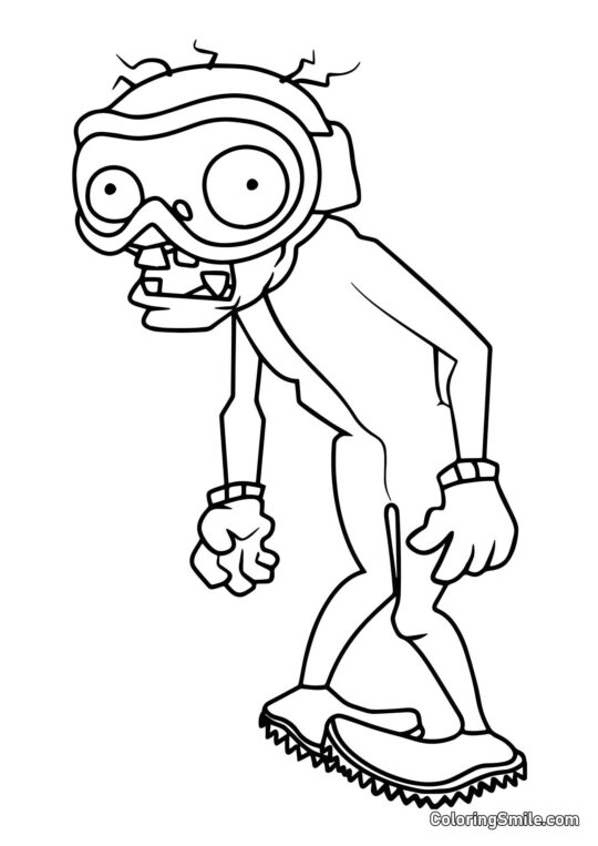 Bobschlitten-Team-Zombie - Ausmalbild