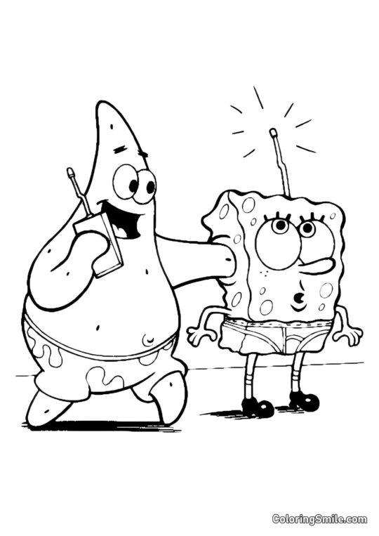 SpongeBob mit Patrick SpongeBob mit Patrick - Ausmalbild