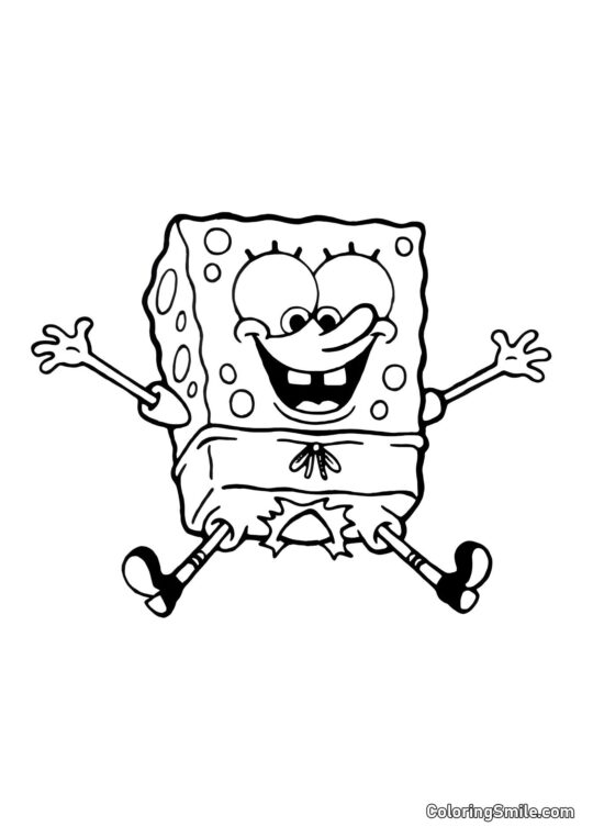 Froher SpongeBob Froher SpongeBob - Ausmalbild