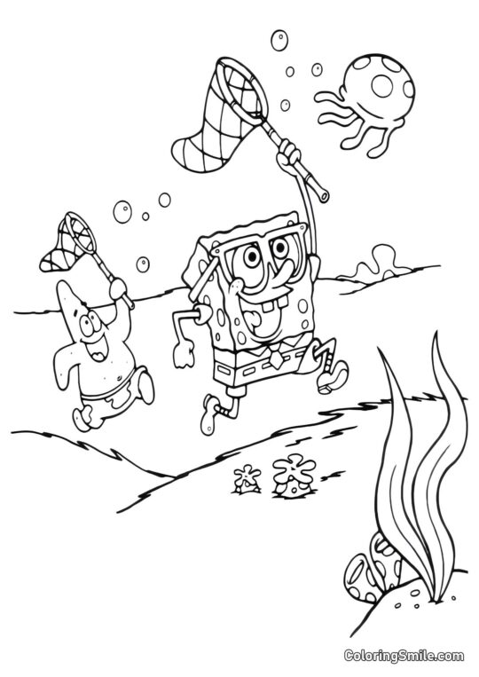 Oktopus Thaddäus ist vom Fahrrad gefallen Oktopus Thaddäus ist vom Fahrrad gefallen - Ausmalbild