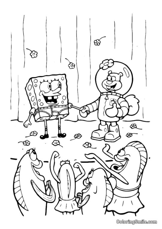 Chef Krabs in der Küche Chef Krabs in der Küche - Ausmalbild