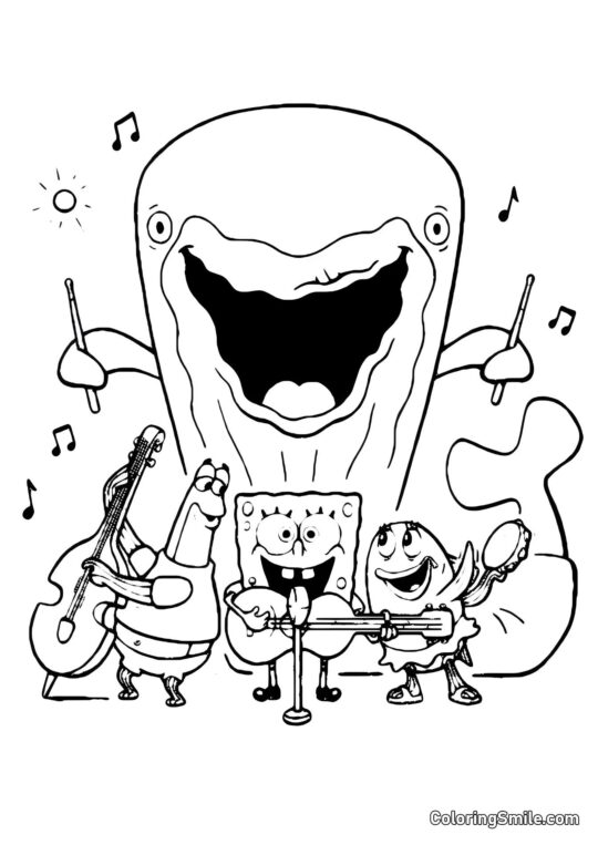 SpongeBob springt SpongeBob springt - Ausmalbild