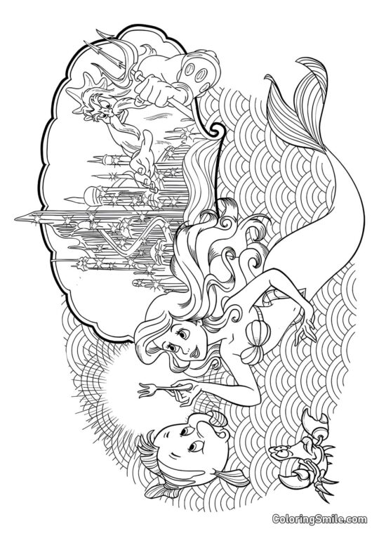 Ariel im Unterwasserreich - Ausmalbild