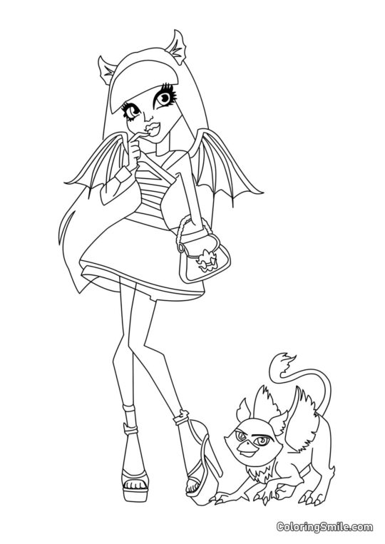 Rochelle Goyle — Tochter eines Gargoyles - Ausmalbild