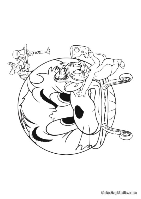 Tom ist wütend auf Jerry - Ausmalbild