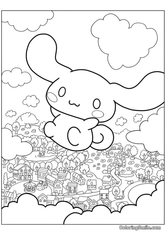 Cinnamoroll am Himmel Cinnamoroll am Himmel - Ausmalbild