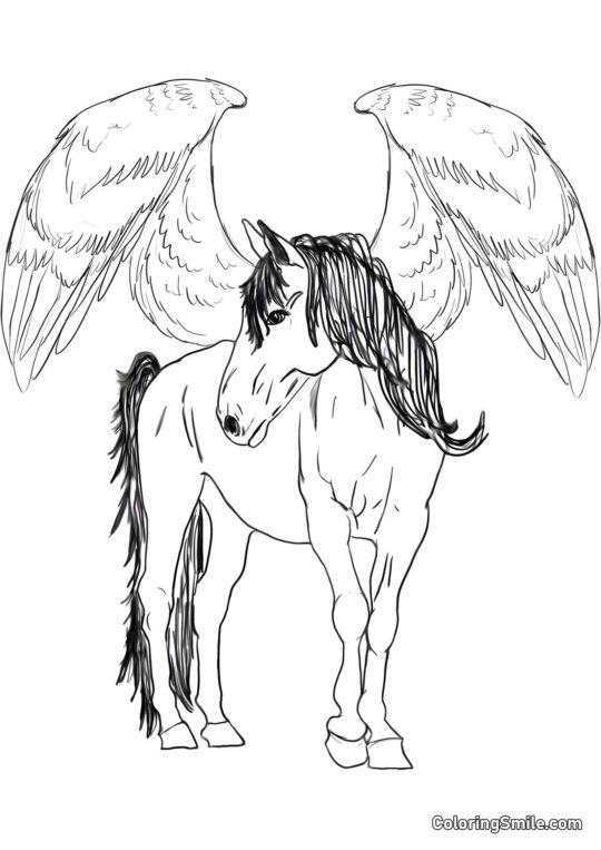 Flügel-Pegasus - Ausmalbild