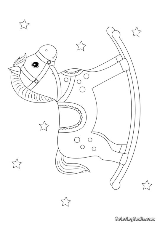 Spielzeugpferd - Ausmalbild