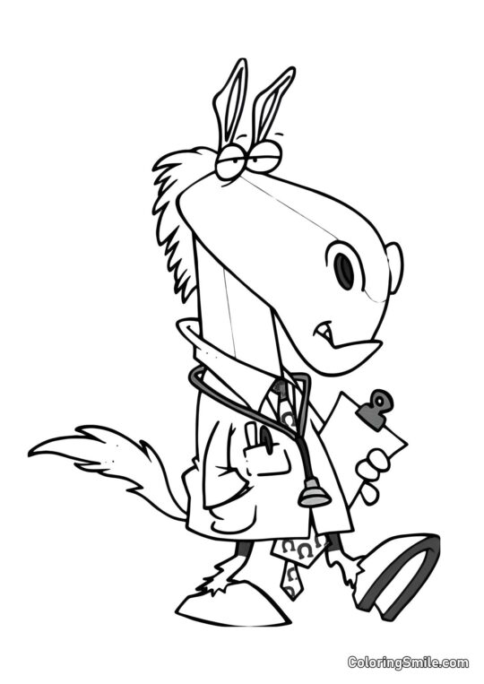 Lustiger Esel - Ausmalbild